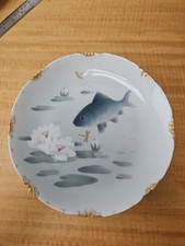 ROSENTHAL VERSAILLES Ernst Wahliss WIEN FISH PLATE 9" gold rim *SET of 6*