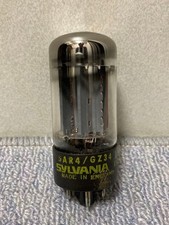 Tube À Vide Utilisé Mullard GZ34 5AR4 Type Sawtooth Étiquette Sylvania