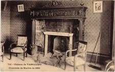 Old postcard Chateau de Vassalieu marble fireplace (1279615)