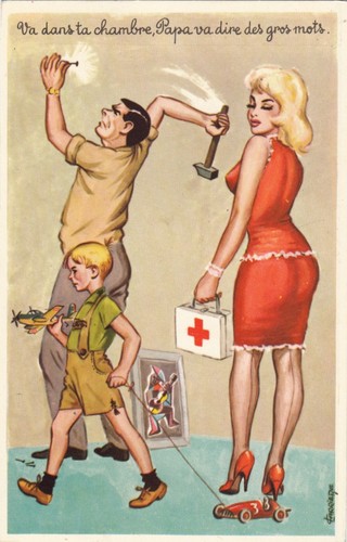 Carte postale humoristique - carte,