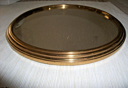 Plateau miroir rond - , chromé