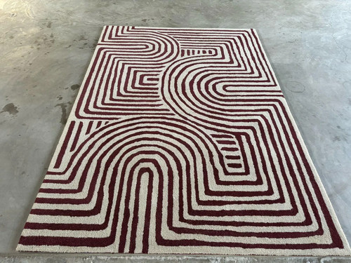 Tapis laine cramoisie - cramoisie, et
