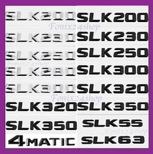 Lettres Mercedes Benz Classe SLK ARGENT/NOIR Insigne emblème 3D 2D SLK200-SLK350