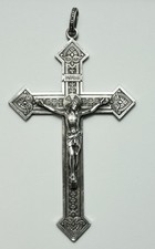 Large Solid Silver Cross Jesus and the Virgin Mary 5.7cm x 9.5cm - 32.64gr