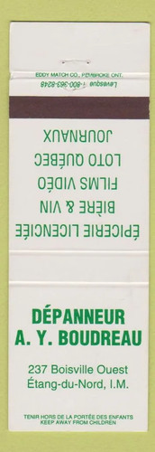 Matchbook cover depanneur ay - matchbook,