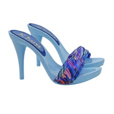 Mule Avec Base Laque Céleste