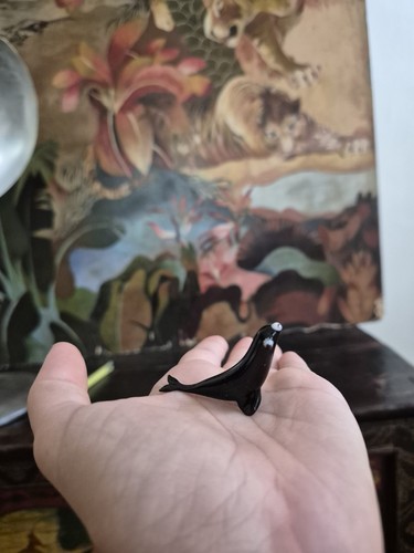 Figurine phoque verre - figurine, noir