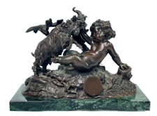 Superb French Antique Bronze Sculpture after Claude Michel Clodion 'Putti & Ram