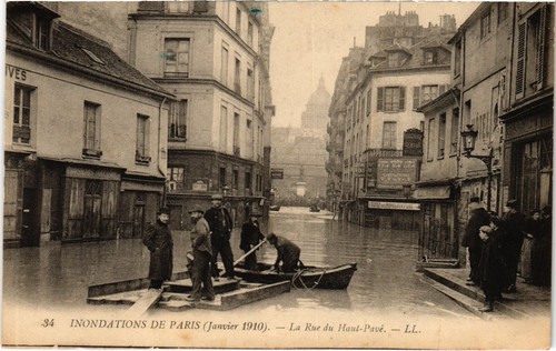 Cpa paris rue - du, haut-pavé