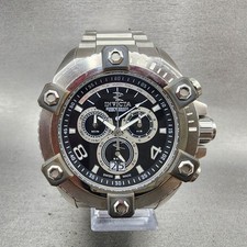 Invicta Reserve Grand Arsenal Chronograph Watch Men 56mm Black Dial Steel NewBat
