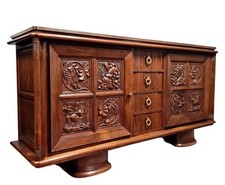 D'aprés Charles Dudouyt : buffet en enfilade en chêne massif vers 1940