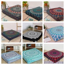 10 PCs Wholesale Lot Floor Pillow Outdoor Daybed Indian Ottoman Pouf Cover Large