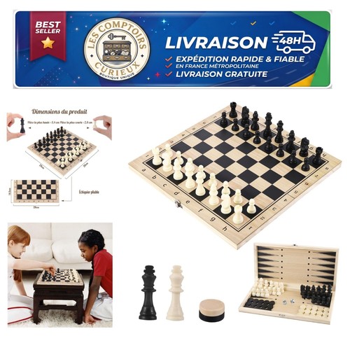 Jeu échecs bois - jeu,