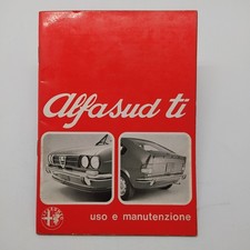 Alfa Romeo Use and Maintenance Manual Model Alfasud TI, 1973. Spots