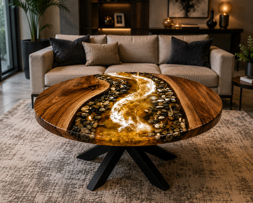 Table basse moderne - ronde, de