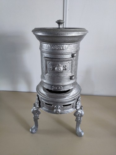 Poêle ancien fonte émaillée - poêle,