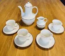 SERVICE à CAFE en PORCELAINE de BAVIERE- BLANC et ARGENT Bareuther Waldsassen