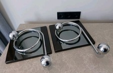 Lot vintage de 2 cintres en spirale chromés Willy Rizzo du milieu du siècle...