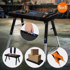Établi d'atelier pliable réglable en hauteur table de travail chariot 150kg 5en1