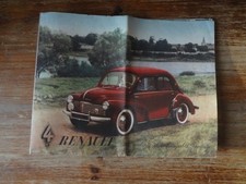 RENAULT 4CV  : grand dépliant couleur d'époque - Vintage