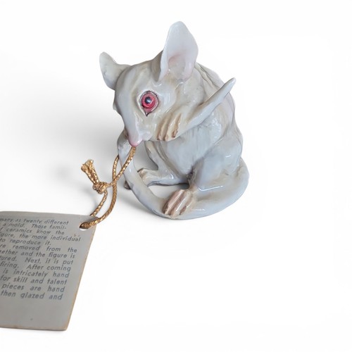 Vintage white ceramic mouse - vintage,