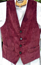 OLD VEST for MEN / PEASANT corduroy burgundy circa 1920/ 1930