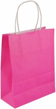 Lot de 4 sacs de fête roses avec poignées - cadeau papier kraft sac de luxe