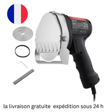 Couteau Électrique Kebab 80W avec 2 Lames Inox, Épaisseur Réglable 0-8 mm