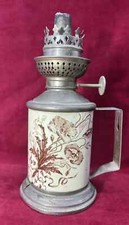 KEROSENE LAMP OIL LAMP HAND FLOWERS FLORAL BOUQUET FLORAL 19TH 19TH CENTURY