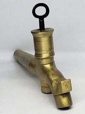 Ancien robinet à clé en laiton pour tonneau à vin ou à bière #5 6 5/8 pouces ...
