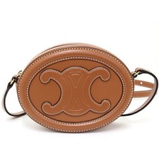 CELINE Shoulder Bag Crossbody Oval Purse Cuir Triomphe 10I703DPQ.04LU Calf Women