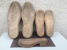 Anciennes semelles en bois pour chaussures / Godillot / Cordonnerie