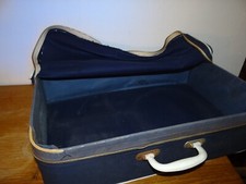 Vintage Air France Fabric Suitcase Circa 1950