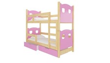 Mezzanine de Lit 75x180cm Lits Superposés Lit Pin Nature Massif Rose 92376200