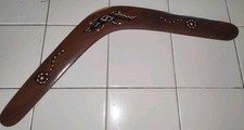 RARE OLD AUSTRALIAN ABORIGINAL Boomerang Hand Painted  22.5 Length 