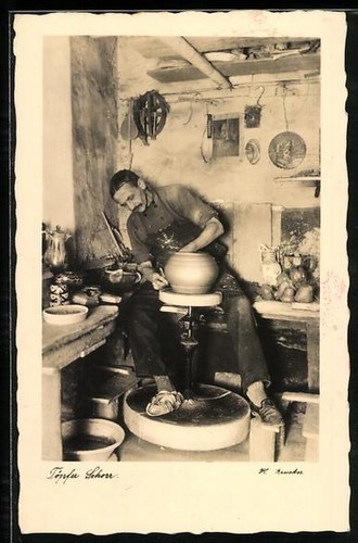 Carte postale potier - carte, du