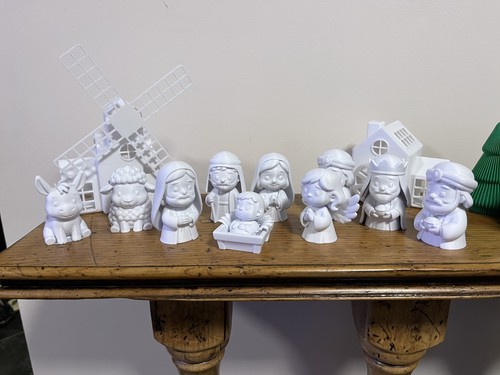 Santons crèche noël blanc - santons, 10