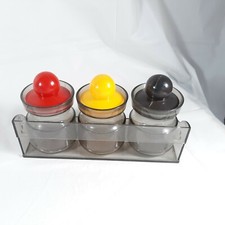  Storage Containers 3 With Shelf Vintage Kitchen Office Storage Colorful Lids