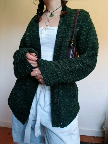 Gilet vert foncé monoprix - gilet,