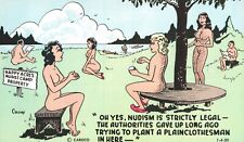 Legal Nudism Genuine Nudist Comic Card Sunbather Magazine 1956 Risqué Postcard