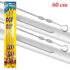6X Brochettes INOX renforcées extra larges 60 CM barbecue, grill shashlik kebab