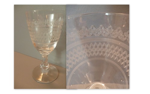 Verre table ancien en - table,