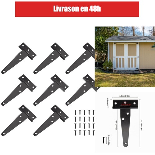 Charnières noires 8pcs - charnières, en