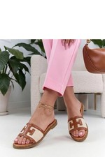 Mules plates beige et marron