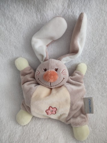 Doudou lapin marron beige jade - marron,