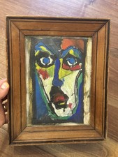 Expressionist portrait painter anonymous - painting on paper - frame XIX Eme