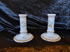 DEUX BOUGEOIRS EN FAIENCE DE GIEN DECOR ROUEN SAINFOIN