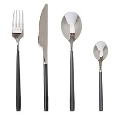 Ménagère 24 Pièces Inox "Lya" 25cm Noir