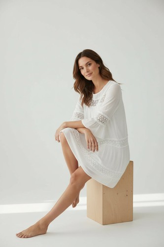 Robe blanche dentelle - blanche,
