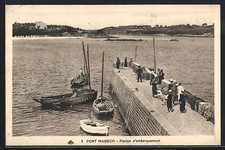 CPA Port Manech, Ponton d´embarquement et bateaux amarrés 1935 